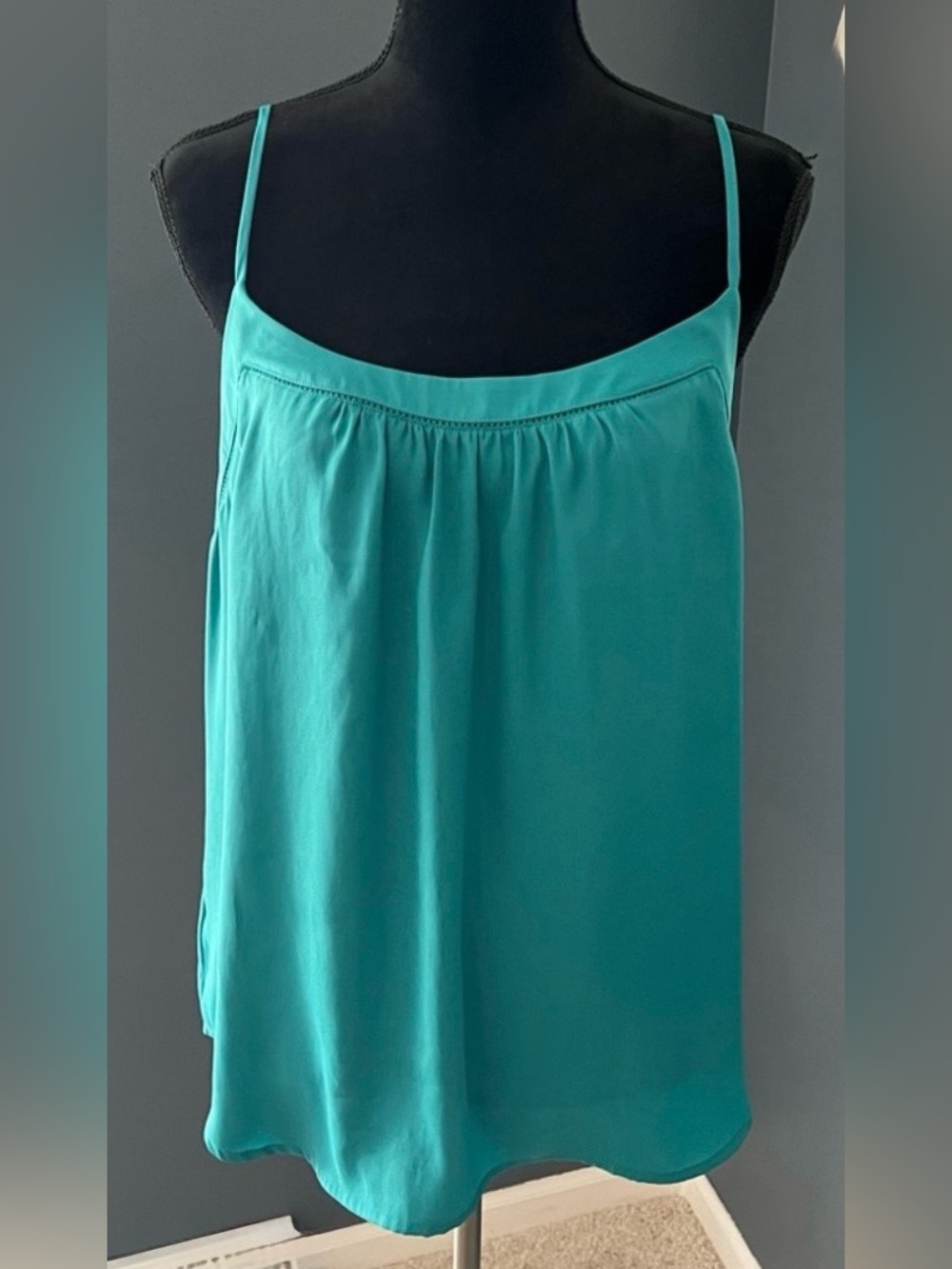 Loft Women's Teal Spaghetti Strap Tank Top size L